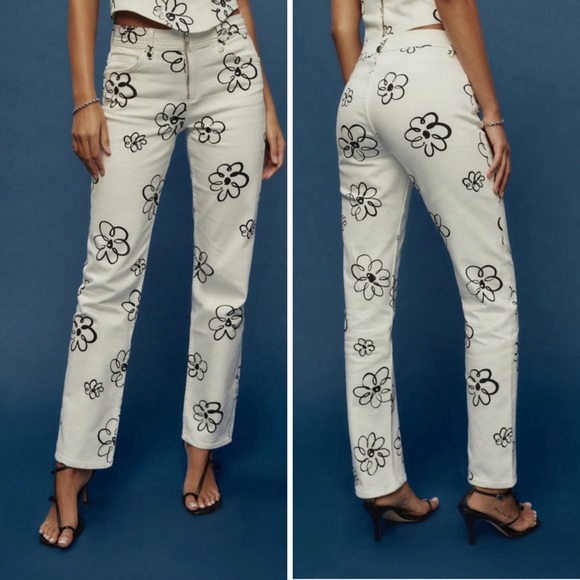 Reformation " Julianna Zip Mid Rise Straight Leg Jeans" Size 30 - Picture 2 of 15